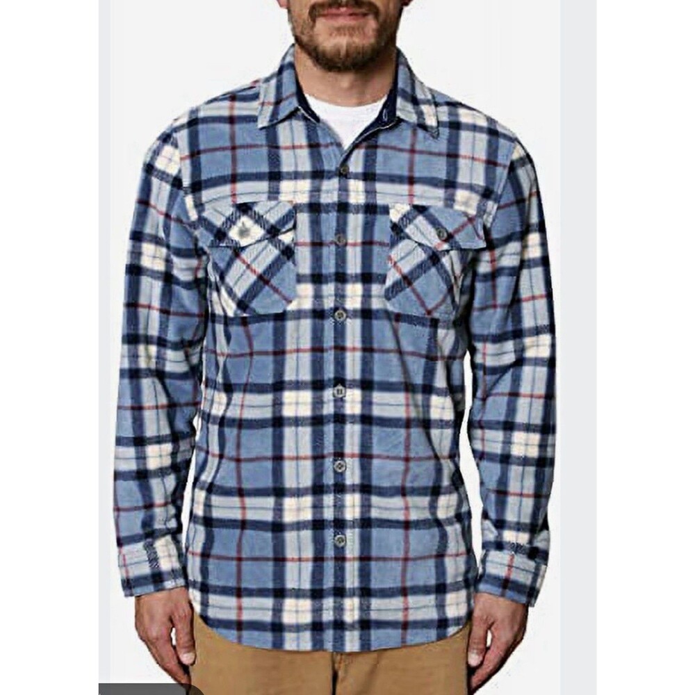 Freedom Foundry Men’s Flannel Plaid Long Sleeve Button-Up Shirt w/ Pockets